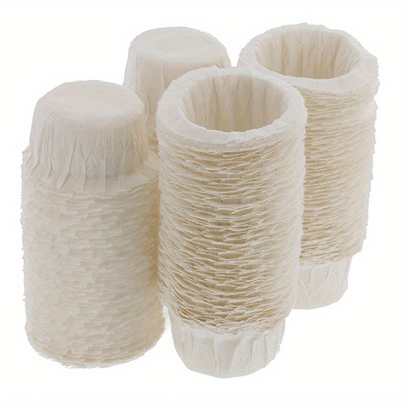 TEMU 100pcs Disposable Oval Coffee Filter Cups, 2.56*1.38 Inch, High-temperature Resistant Paper, Ideal For Home And Office Use, Coffee Filter Holder