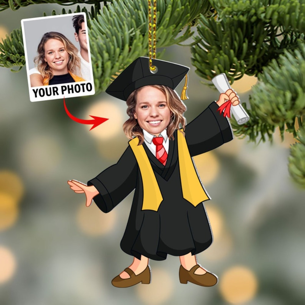 

Custom Acrylic Photo Keychain - Personalized Graduation Gift, Adjustable Car & Backpack Charm, Unique Shape Option For Christmas & Halloween, Best For Christmas