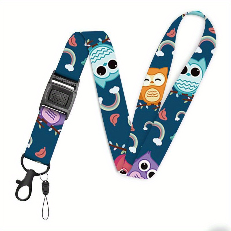 Image of 2d 1pc Creative Cartoon Owl Key Lanyard, Wallet, Id Card Holder, Keychain Lanyard, Suitable For Women, Men, Teachers