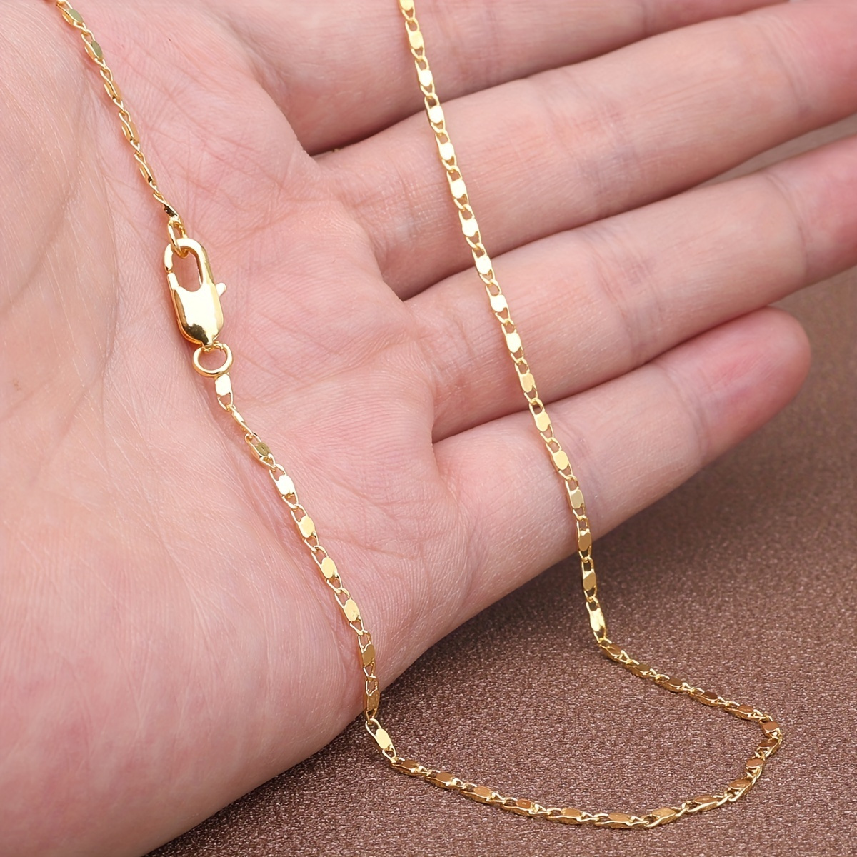 

1pcs Italian 2mm Gold Necklace Women's Diy Necklace 16"-30" Pary Or