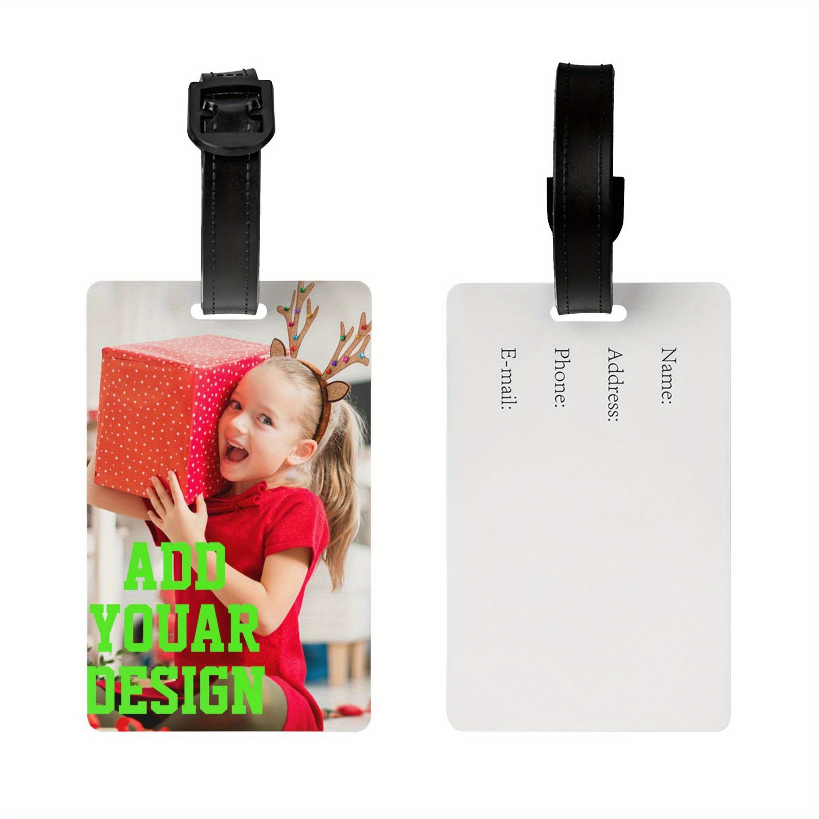 

Custom Pvc Luggage Tag - Personalized Bag Identifier With Photo - Business Card Holder, For Schoolbags To Golf Bags - 1pc