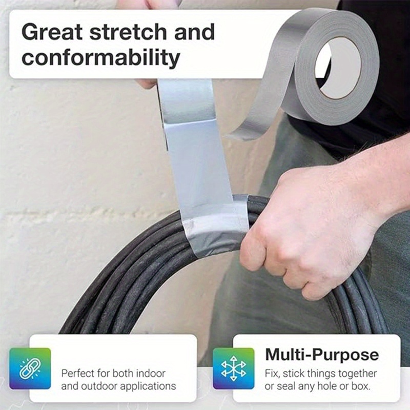 2pcs Heavy Duty Duct Tape Compatible for Plastic// Surfaces - No Residue Strong Adhesive, Super Sticky Residue-Free Tape Suitable for Indoor/Outdoor Use, DIY, Auto Repair,, Home Repairs - Multi-Purpose Bonding Tape