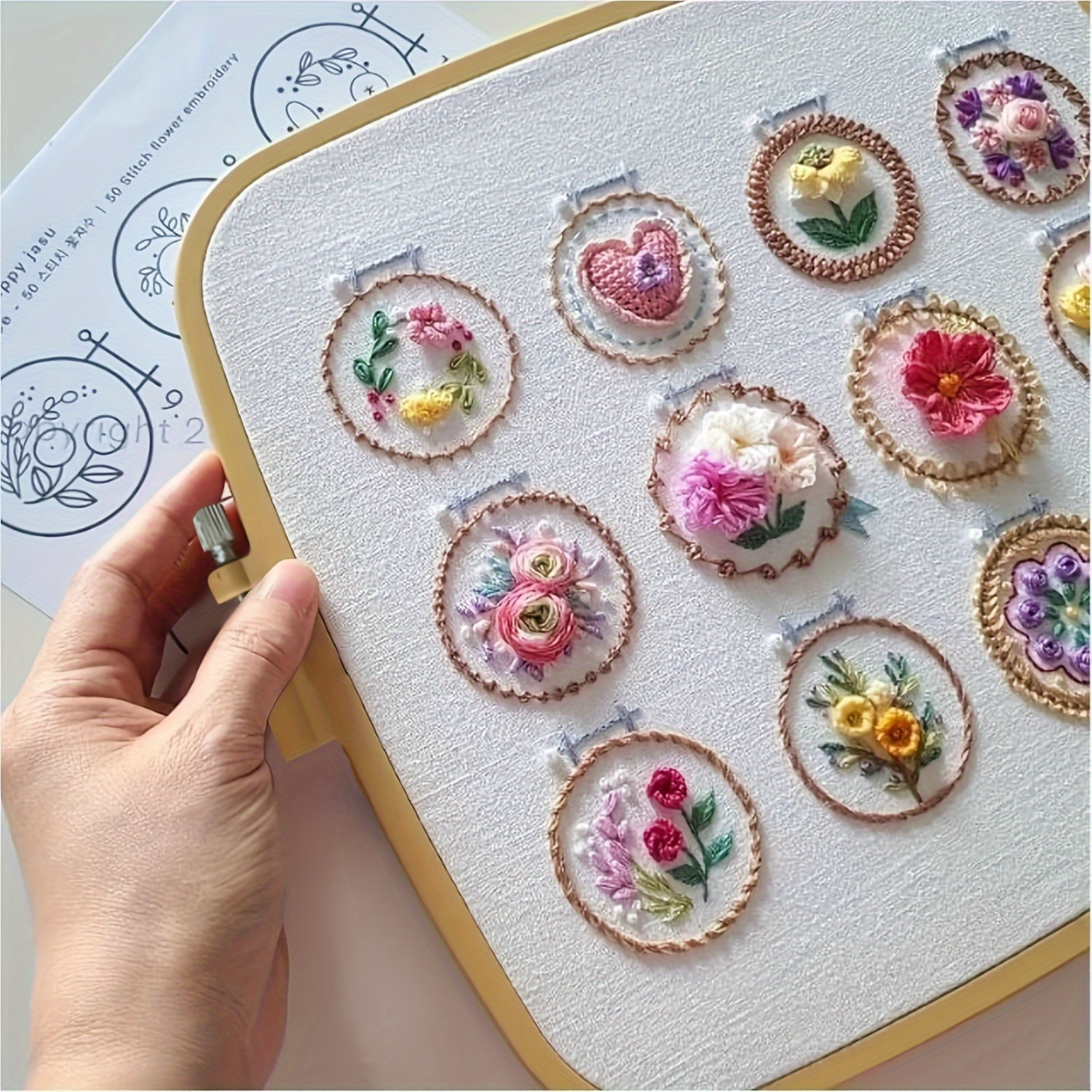 

Handmade Embroidery Kit: 12 Different Needlework Styles, 3d Flowers, Diy Crafts, With Tutorials, Easy To , As A Gift