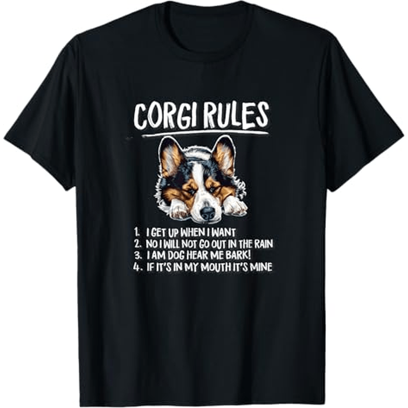 

Black Corgi T-shirt, 100% Cotton, Gift For Men Women Dad Mom Friends, S-xxxl, Black