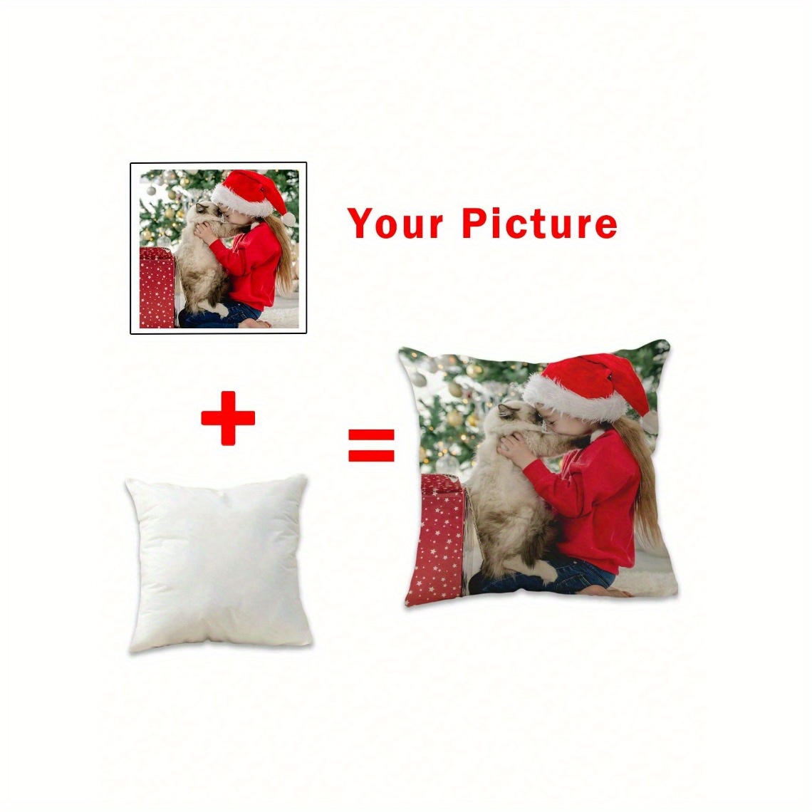 

1pc Custom Photo Pillow Cover, Reversible Zippered Polyester Cushion Case, Machine Washable, Contemporary Style For Sofa, Bed, And Room Decor, Ideal For Weddings, Festivals, And Holidays