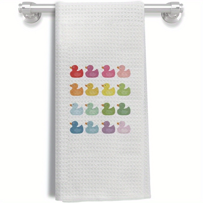 

18x26" Christmas Rubber Duck Kitchen Towel - , Machine Washable Polyester Hand Towel For ' Decor