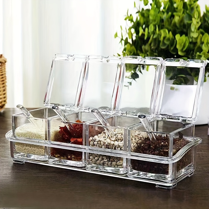 

4-compartment Organizer Set - Seasoning Storage Containers For & Restaurant Use, For And