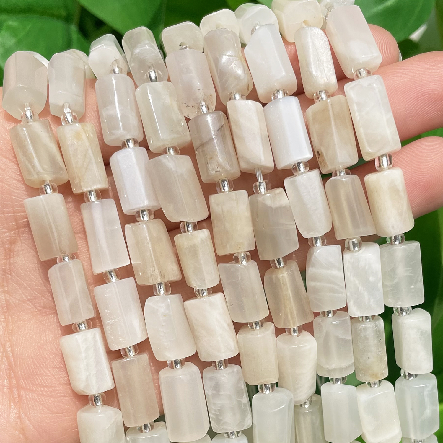 

8x11mm Natural Stone White Cylindrical Beads - Stylish Loose Spacer Beads For Jewelry Making Diy Unique Bracelets & Necklaces - Handmade Craft And Creative Decors - Material: Natural Stone