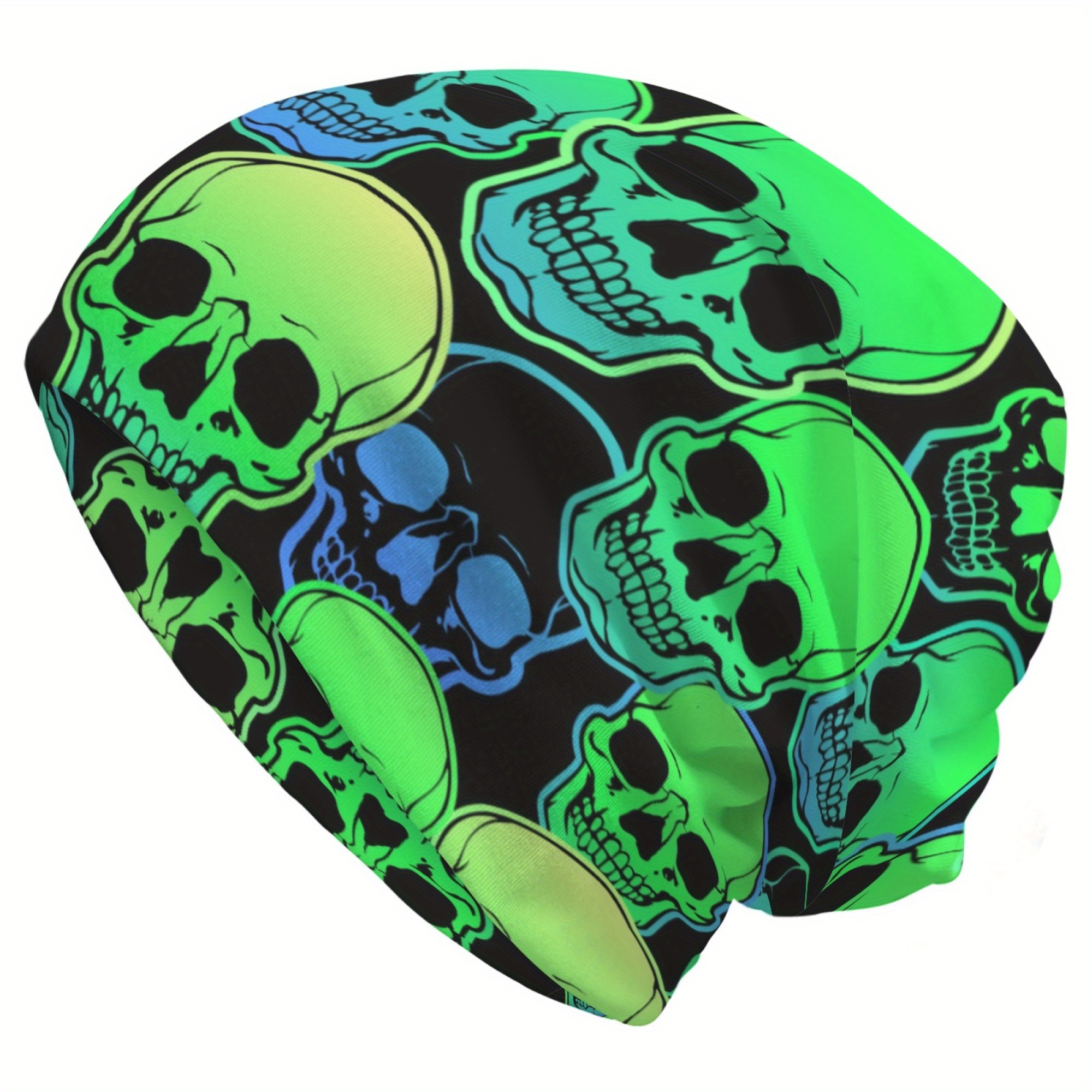 

1pc Men And Women's Skull Pattern Hat - , , Stretchy, Hat For
