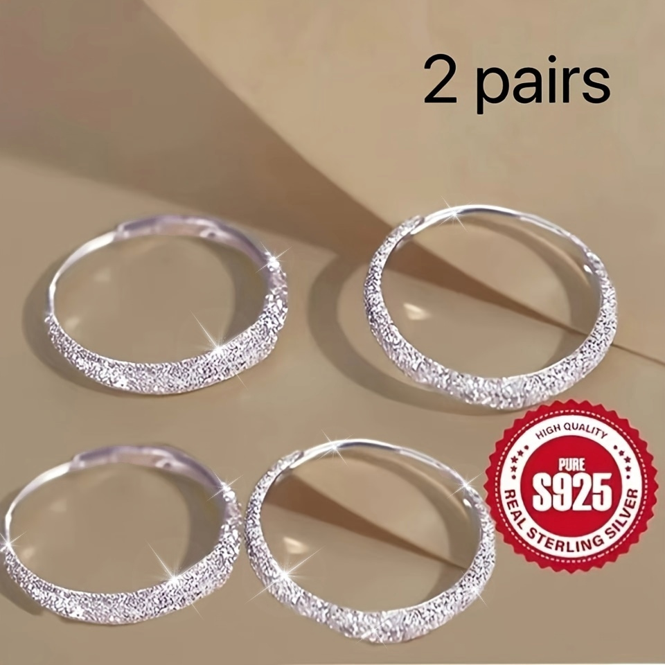 

Of S925 , Sparkle Hoop Earrings Frosted Sparkle Hoop Earrings Valentine's Day Day Jewelry Gift