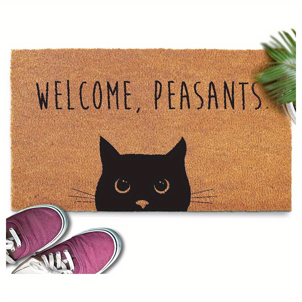 

Welcome Peasants Cat Doormat, Black Cat Door Mat, Funny Welcome Mats Outdoor Funny, Black Cat Gift, Cat Rug Black Cat Decor, Cat Funny, Cat Doormat Coir Door Mat Cat Lover Gift