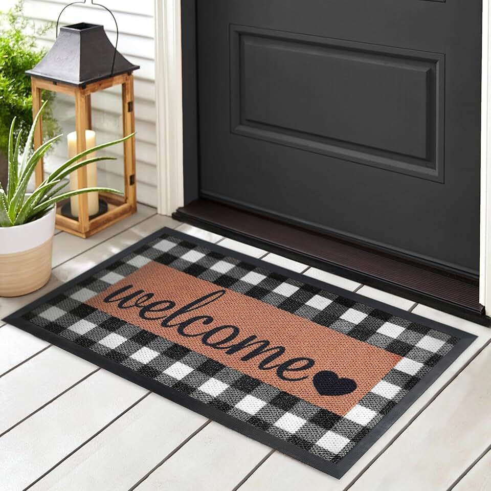 

Welcome Matt Outdoor/ Indoor, Front Door Mat For Home Entrance, All Weather Outside Entryway Floor Doormat