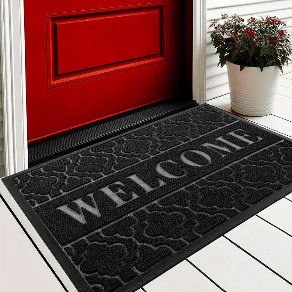 

Welcome Matt Outdoor/ Indoor, Front Door Mat For Home Entrance, All Weather Outside Entryway Floor Doormat