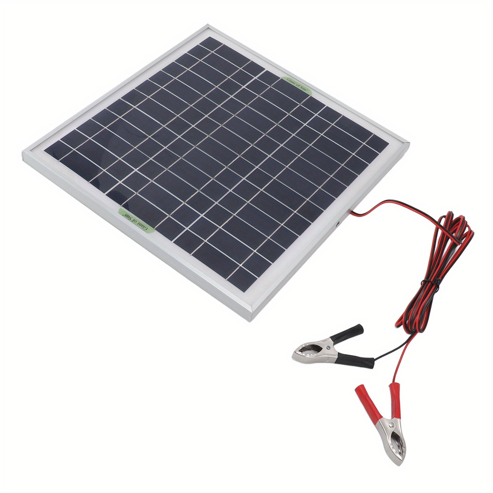 

50w Portable Solar Panel Aluminum Frame Monocrystalline Silicon Solar Panel With 9. 8ft Cable 18v Battery Clips For Rv Camping Hiking