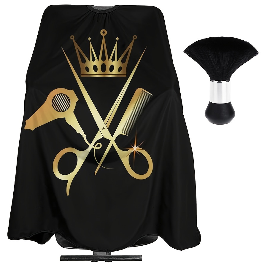 

Professional Hairdressing Cape Set - Waterproof And Easy-to-clean Barber Salon Capes, Unisex Hair Types, Essential Salon Supply With Neck Duster Brush