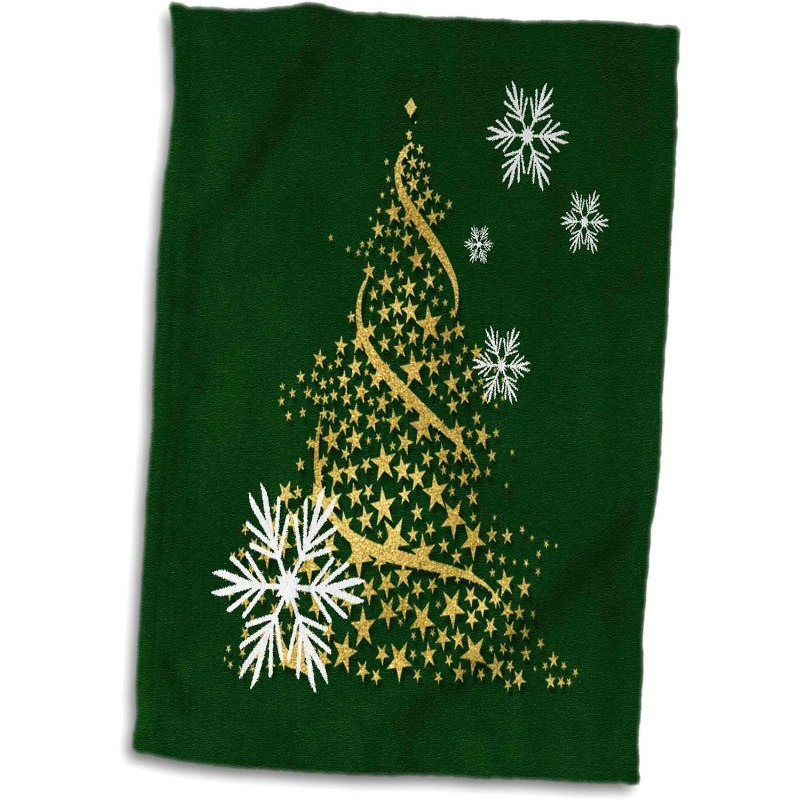 

Modern Polyester Kitchen Towels Set Of 1 - Cartoon Christmas With , White Snowflakes, And - Super Soft, Machine Washable, Woven Oblong Dish Cloth