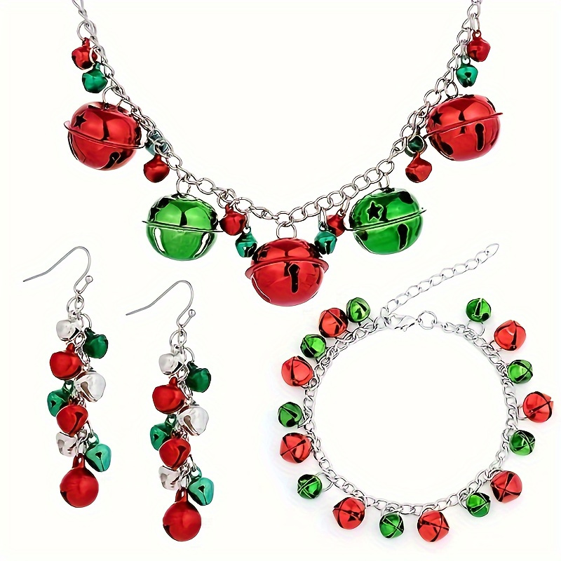 

3- Christmas Jewelry Set, Necklace, Bracelet, , For Women, & , Alloy ,