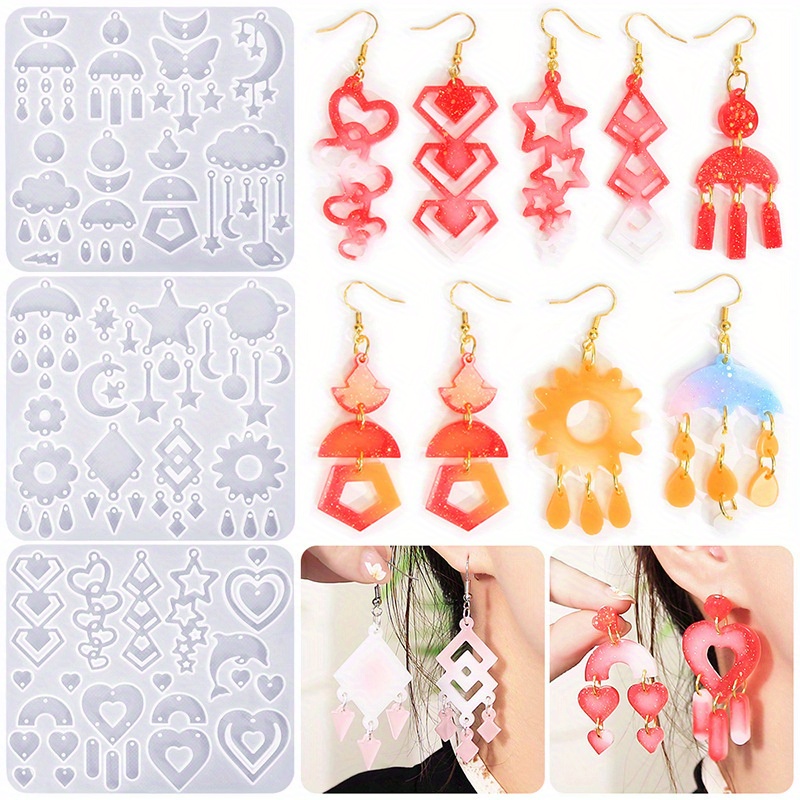 

3pcs Molds Kit For Diy Jewelry Making, 103 Cavity Cloud Pendant Set, And For And Accessories