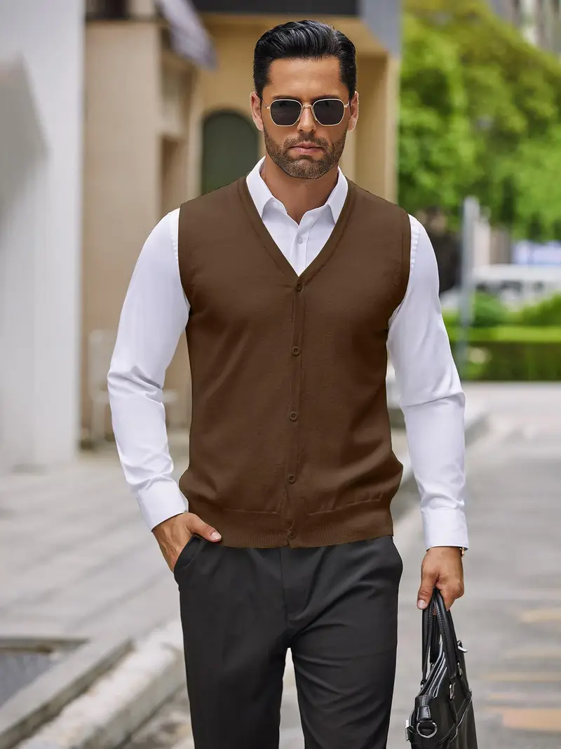 mens sweater vest v neck casual sleeveless knitted button - Temu mens sweater vest v neck casual sleeveless knitted button - Temu