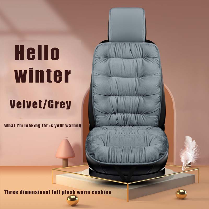 TEMU 1 Luxury Winter Car Seat Cushion - Super Soft Plush, Extra Thick Front Single Seat Cover With Backrest - And Protection For Cold Weather, Warm