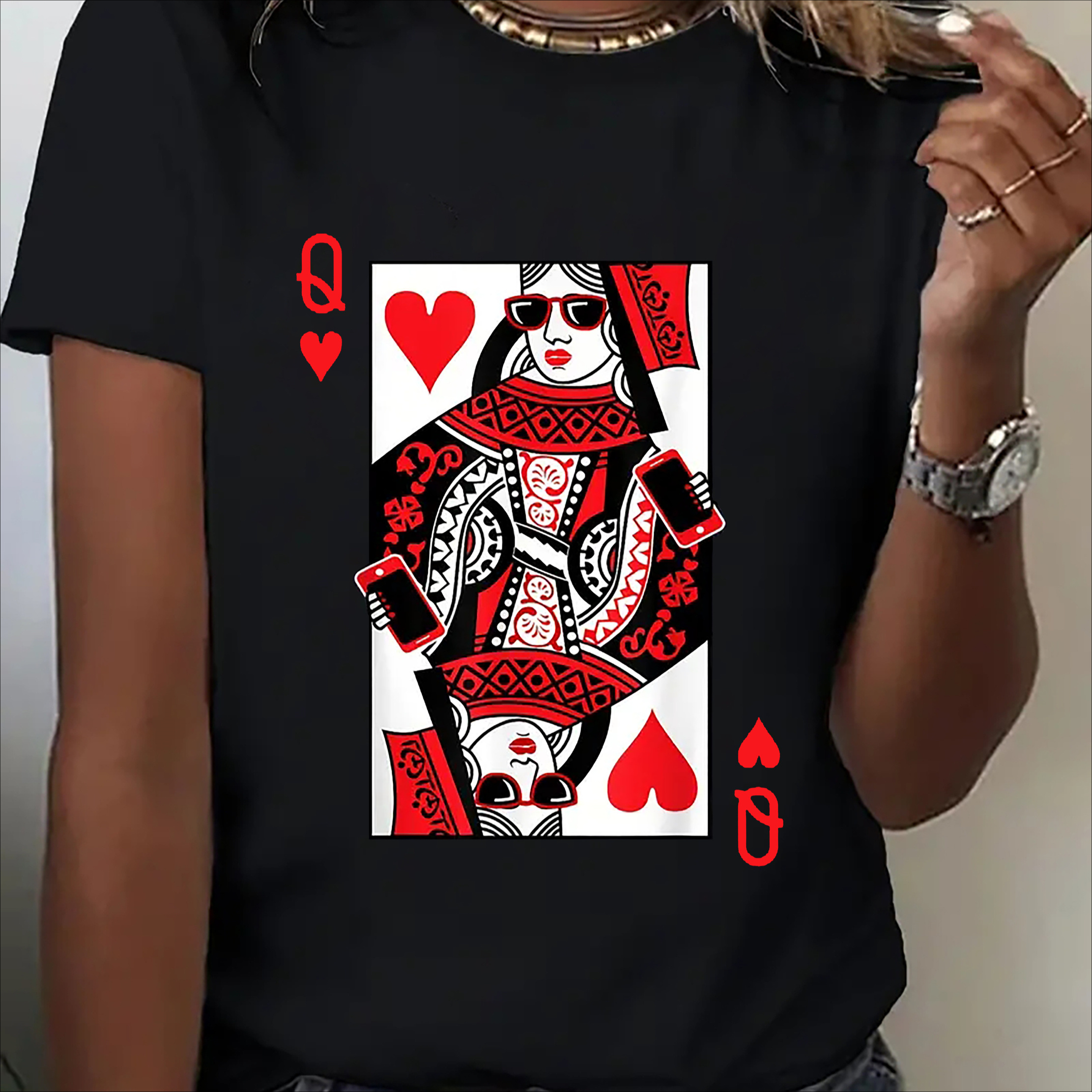

Funny Pattern Printing, Short Sleeve T-shirt For , Top, Women's Activewear