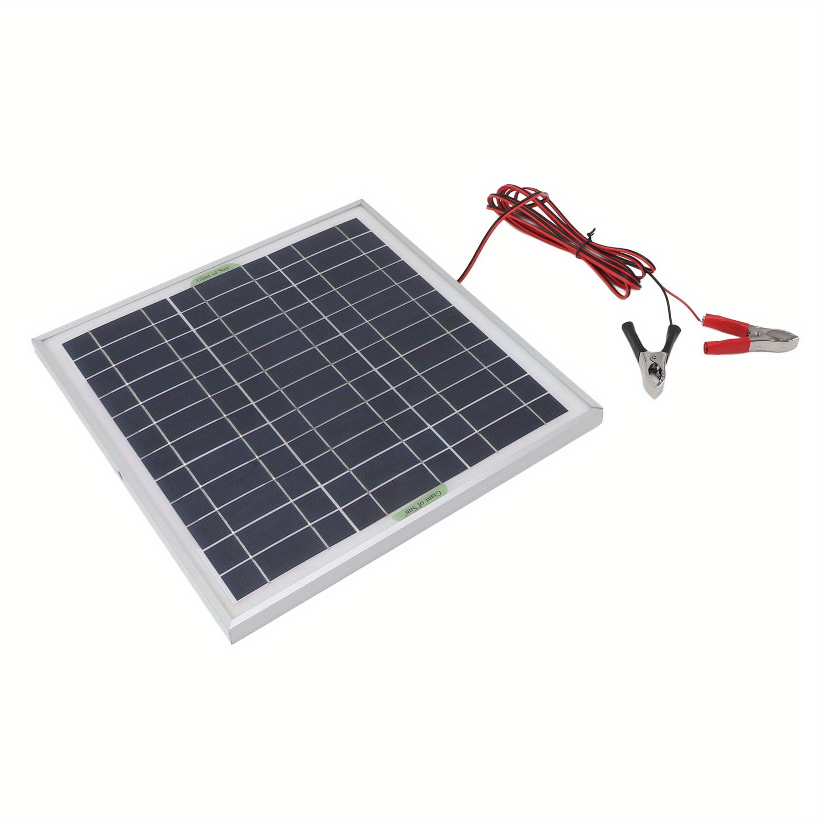 

50w Portable Solar Panel Aluminum Frame Monocrystalline Silicon Solar Panel With 9. 8ft Cable 18v Battery Clips For Rv Camping Hiking