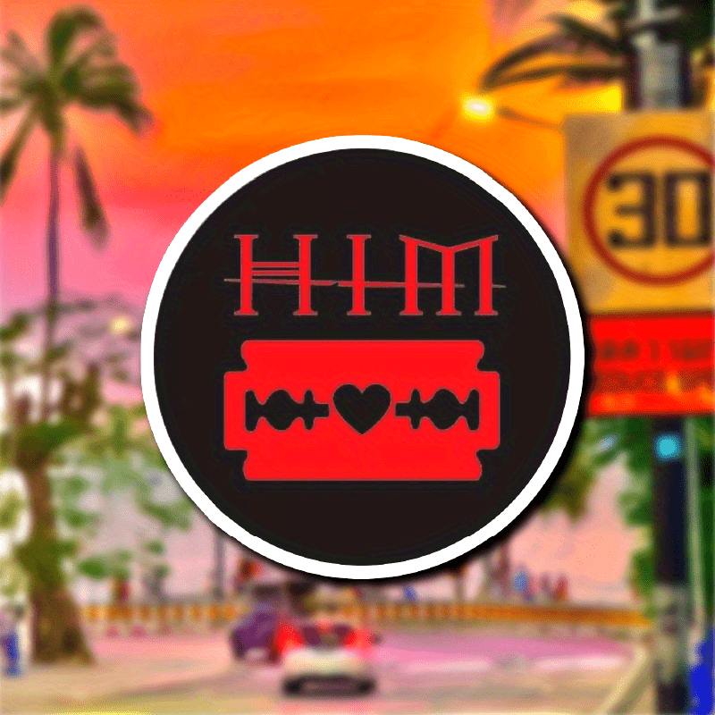 

Vinyl Sticker: Him Rock Band Logo - Suitable For Car, Laptop, Water Bottle, And More