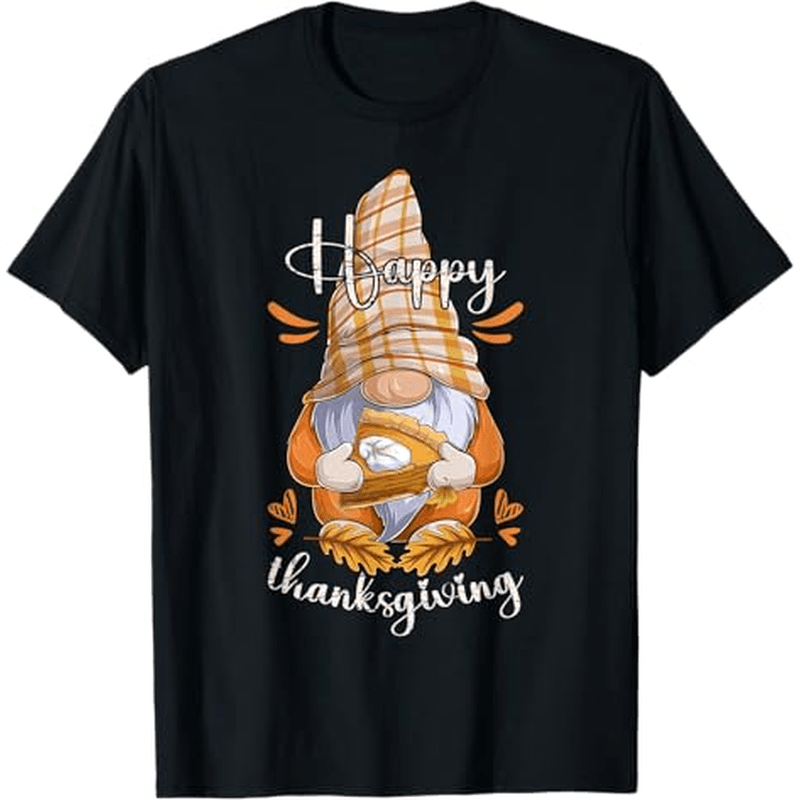 

Happy Thanksgiving, Autumn With Pie T-shirt Thanksgiving Christmas Gifts For Men Women , S-xxxl, Black