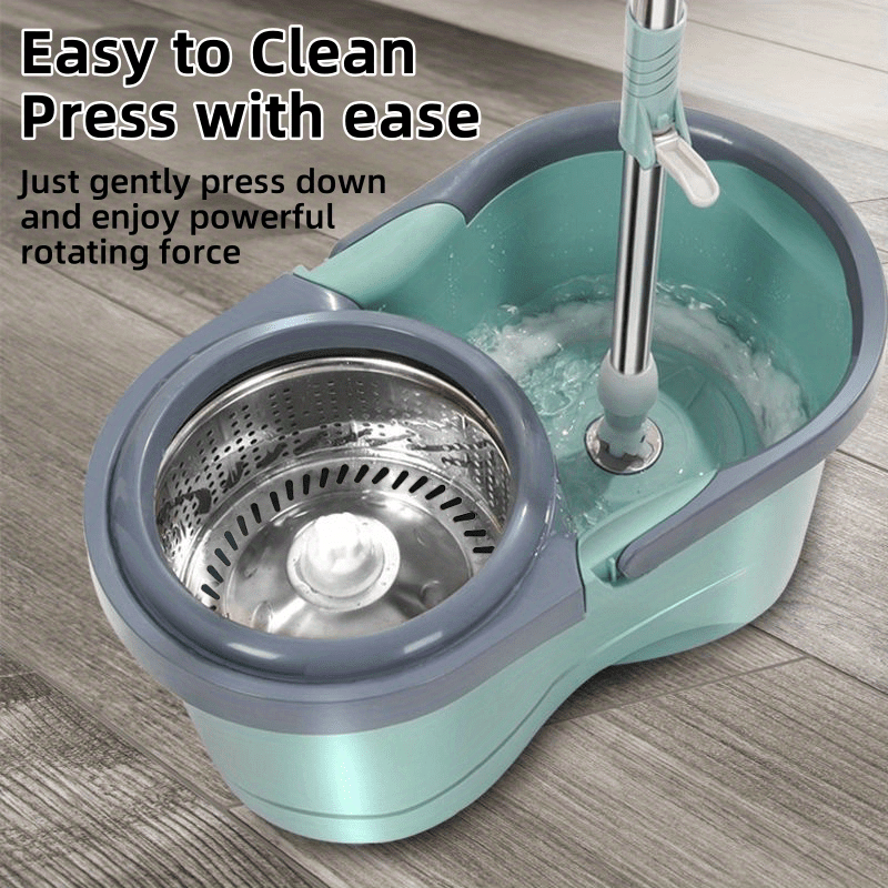 

1set Mop And Set - , For Wet/dry , & Wood Cleaning - , -to-use Cleaning Tool For , , Bathroom, , - Plastic