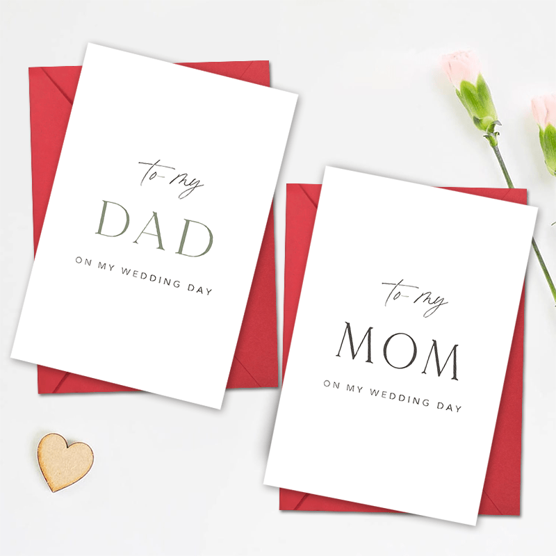 

2pcs Greeting Card To Mom And Dad On Day, Thank You Card , Perfect Keepsake Gift For Mother/father, With Envelope