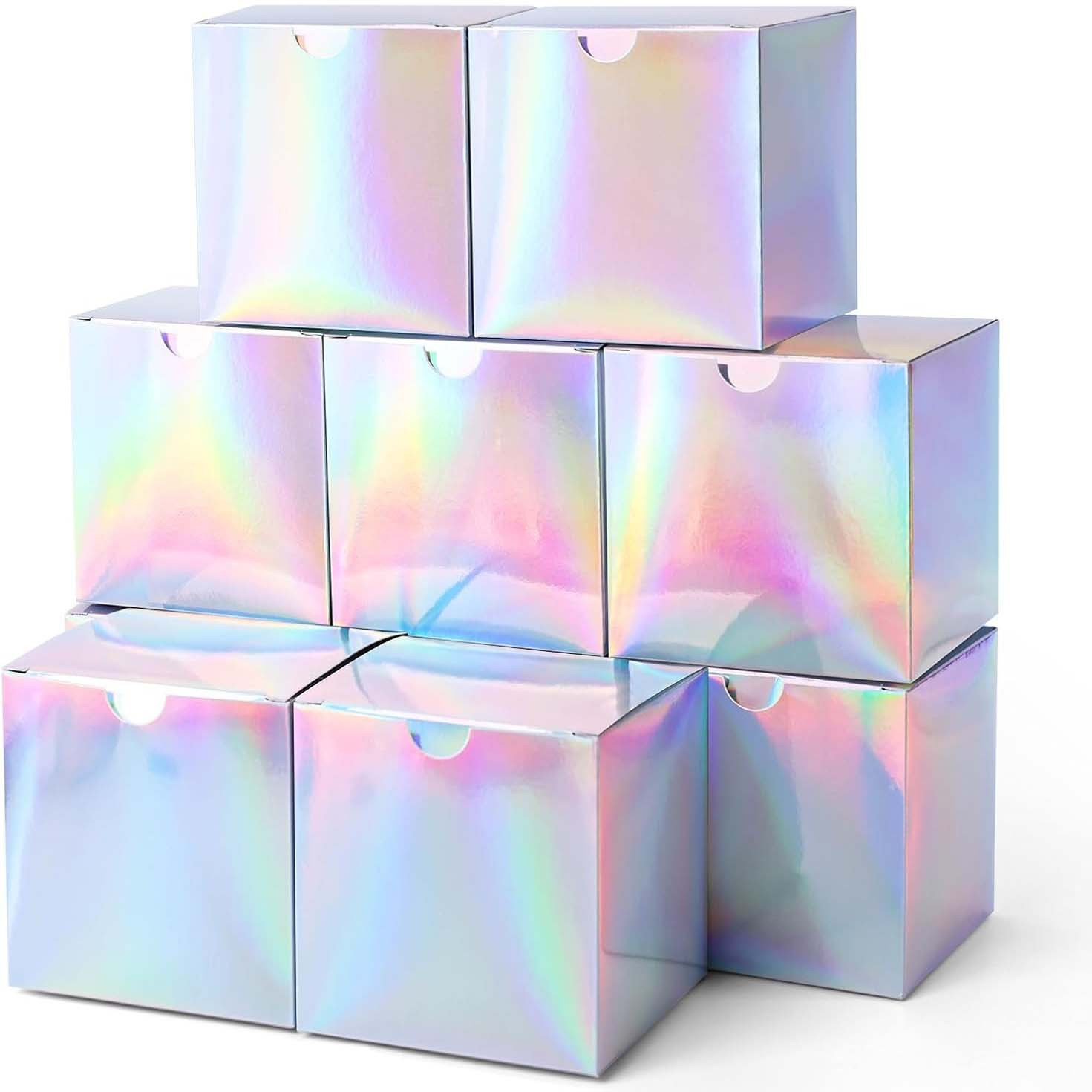 

12 Pack Iridescent Paper Gift Boxes - Party Favor Boxes For Candy Bottles, Suitable For Birthday, Wedding, Baby & Bridal Shower, Anniversary - Ideal For Christmas, , Easter, Thanksgiving Events