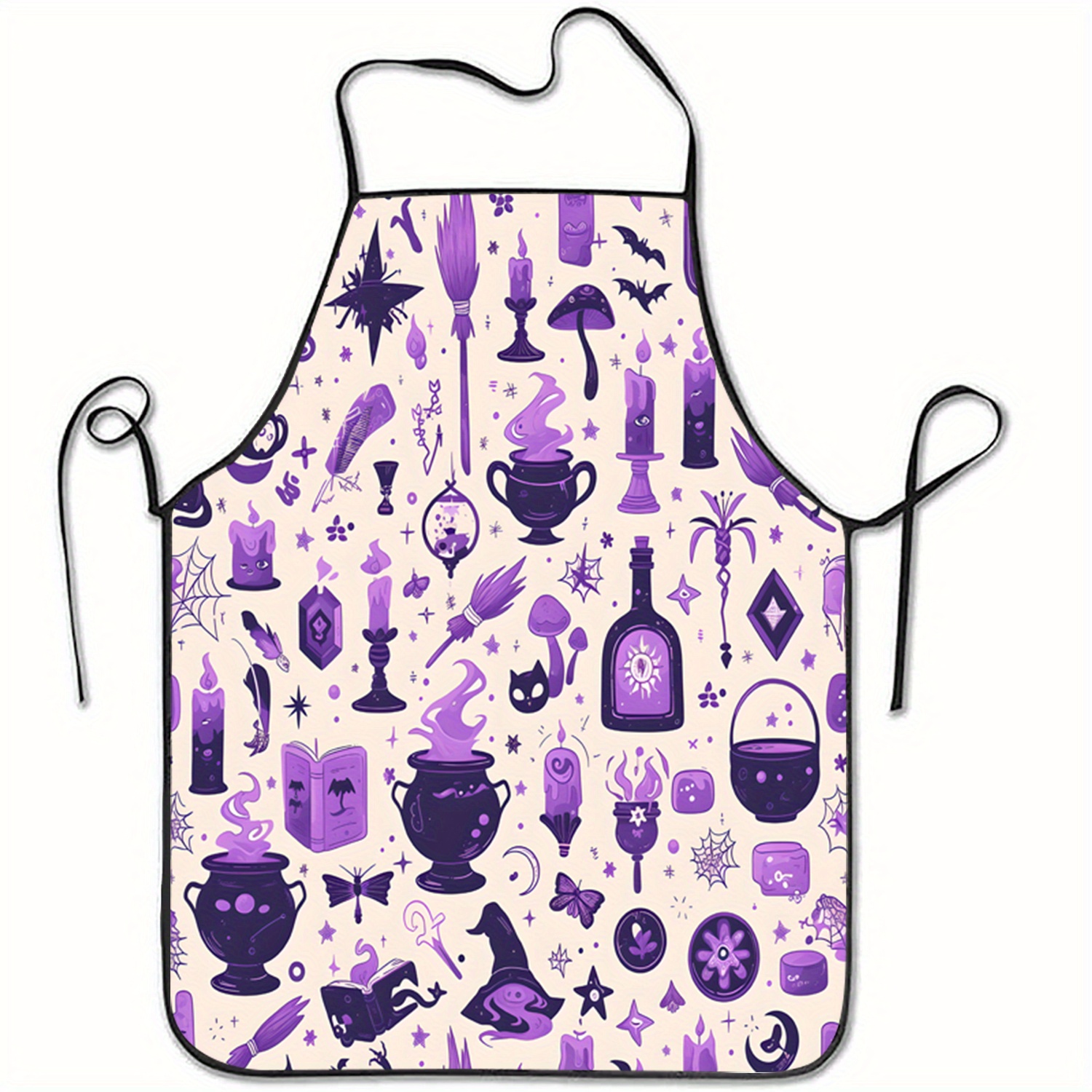 

1pc Print No-sleeve Polyester Apron, Home Kitchen Baking Work Apron, Woven Cover, Polyester Material, For Dining And Kitchen Use, For Halloween