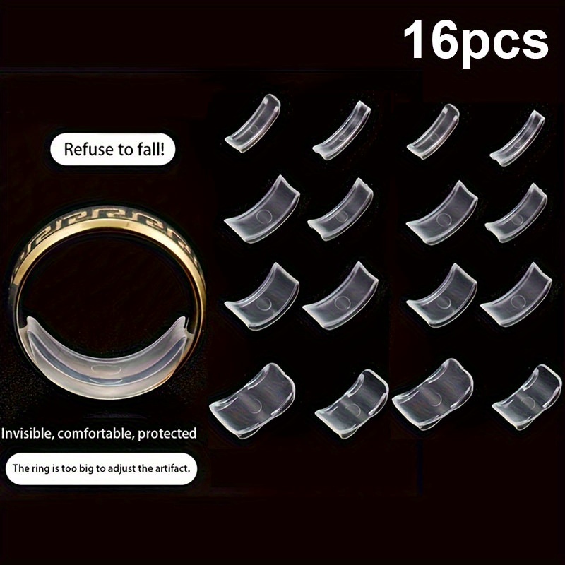 

Set Of 16/32 Resin Ring Invisible Ring Sizer Resize Ideal For Weddings, Men's And Women's Jewelry Accessories