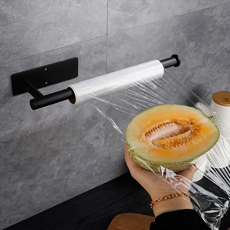 

2 Pcs -mounted Towel For And Bathroom - -free, Organizer For Roll , Plastic Film, And Towels - To Install, -adhesive