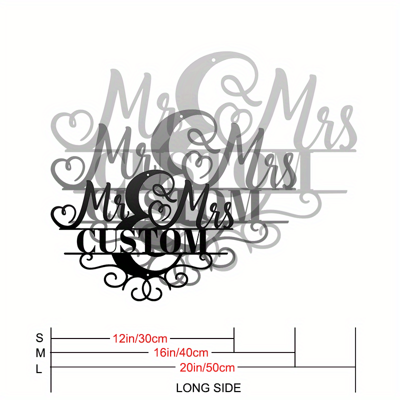 custom mr mrs monogram   vintage black metal decor   home   showers details 2