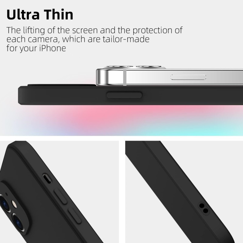 Case for iPhone 12, Slim, Silicone, Full Coverage, Soft Rubber