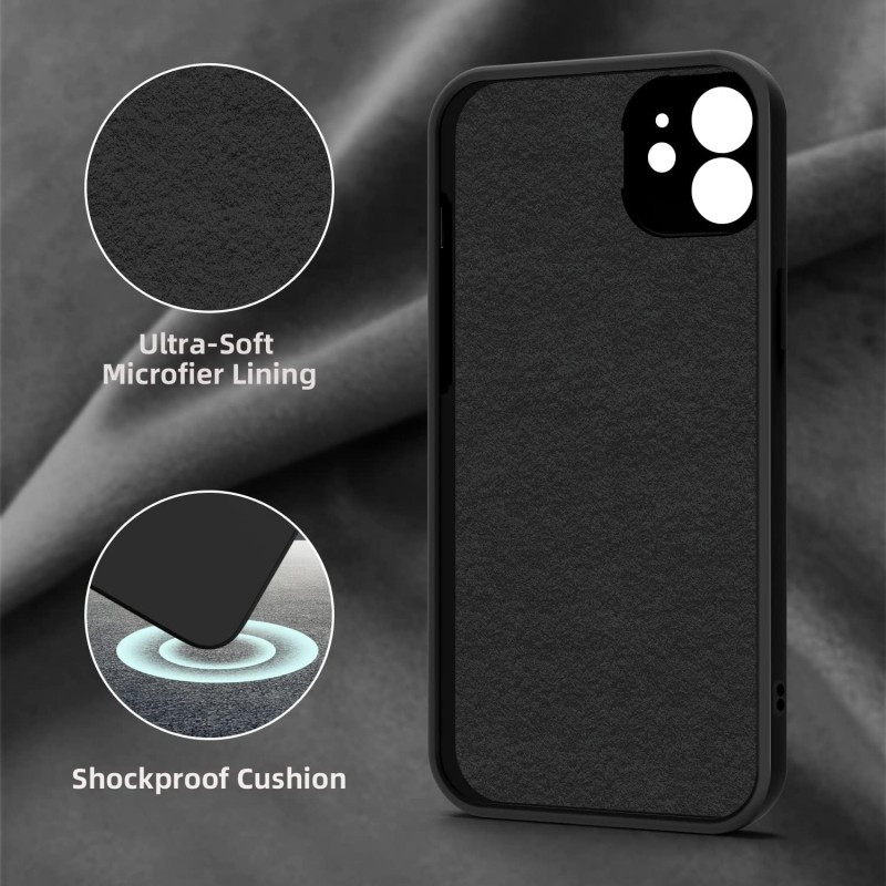 Case for iPhone 12, Slim, Silicone, Full Coverage, Soft Rubber