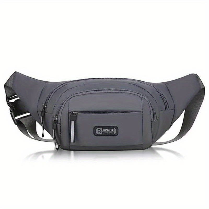 1pc 40cm waist bag with zipper closure adjustable shoulder strap unlined nylon fanny pack for men and women ideal for hiking travel camping running sports and outdoors activities details 7