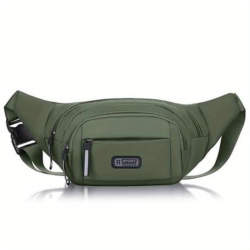 1pc 40cm waist bag with zipper closure adjustable shoulder strap unlined nylon fanny pack for men and women ideal for hiking travel camping running sports and outdoors activities details 9