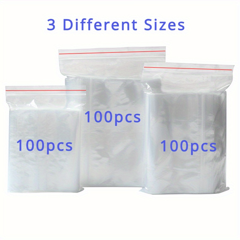 

300 Pack Clear Self-sealing Zipper Bags In 3 Sizes - High Plastic Opp Packing Bags For Jewelry, Beads, Screws, Candy, Dried Fruits, And Other Small Items Display & Packaging Supplies