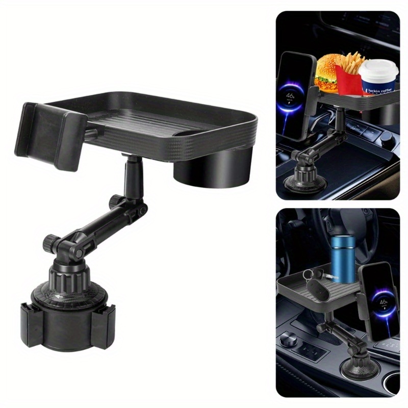 

360° Rotatable Car Tray - Multi-functional And Drink Holder With Adjustable Arm For Vehicles - Universal Desk For Eating, Laptop Support, And Cup Holder Accessory