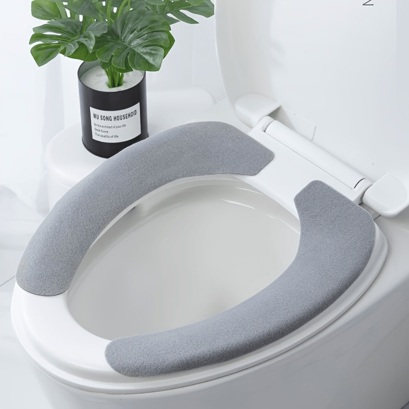 1 Pair Winter Toilet Seat Cushion, Seasonal Universal Toilet Seat, Toilet Lid Handle, Warm Toilet Seat Cushion, Toilet Seat Holder, Toilet Bay