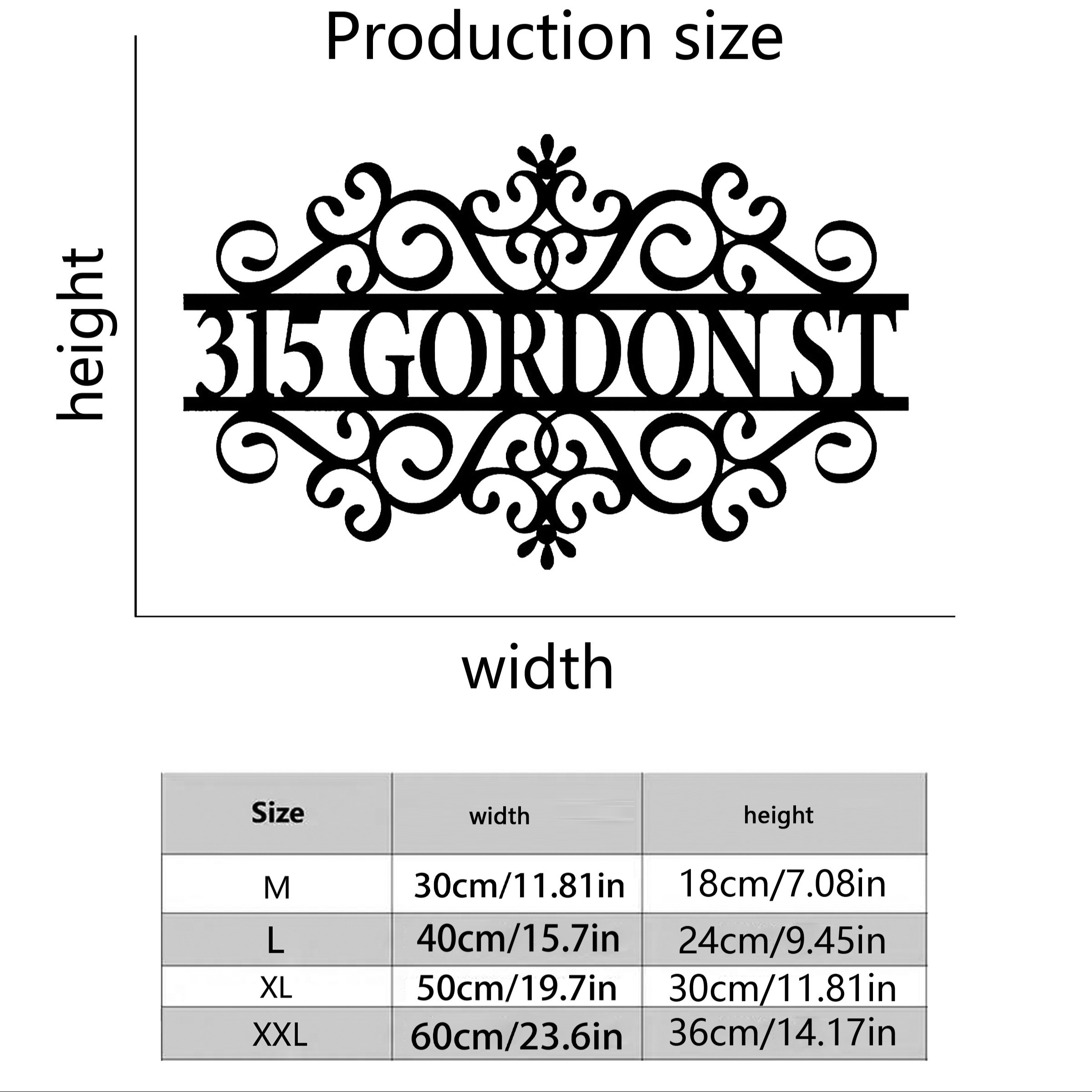 personalized black iron metal door hanger with   number and elegant   ideal for home address and garden decoration suitable   14 unique gift idea for   details 2