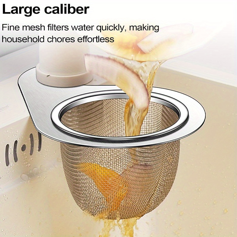 

1pc Swan Stainless Steel Kitchen Sink Strainer, Fine Mesh Drain Basket With Hanging Design, Accessory, No Battery Required