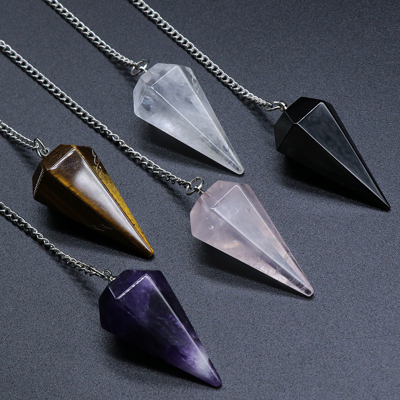 

Premium Natural Quartz Crystal Pendant - Ideal For Chakra , 12- Gemstone With Organza Gift Bag