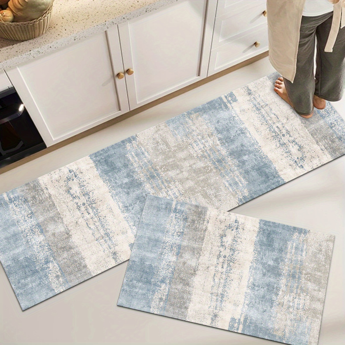 

Bohemian Washable Non-slip Kitchen Rug Set Of 3 - Tpr Backed Polyester Fiber Area Rugs For Home, Porch, Room Decor - Vintage Long Runner Mats For Laundry, Entryway, Outdoor Use