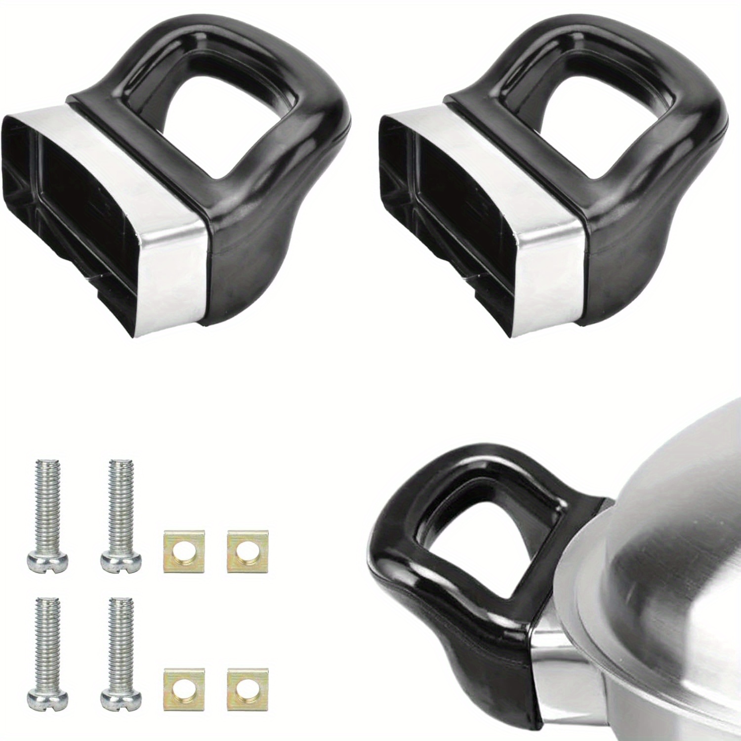 

2sets Kitchen Cooker Side Support Handle, Pressure Pan Handle Ear, Universal Pan Side Handle For Kitchen Cookware, Soup Pot Pressure Cooker Ear Handle Ear, Pot Handle, Pot Accessories