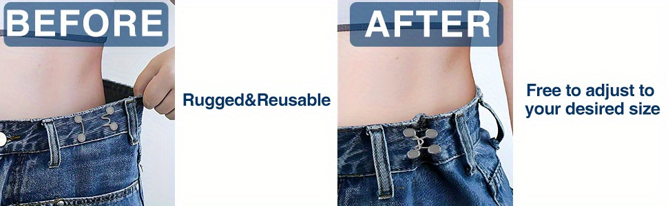 4-Button + 2-Bar Combo Set Adjustable Denim Belt Buckle Pins - Seamless Metal Jeans Fasteners, Women'S Pants Belt Tighteners, Snap Fastening Design, Universal Style - Silver, Fashionable Accessory|Adjustable Waistband|Metallic Finish