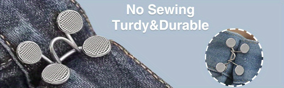 4-Button + 2-Bar Combo Set Adjustable Denim Belt Buckle Pins - Seamless Metal Jeans Fasteners, Women'S Pants Belt Tighteners, Snap Fastening Design, Universal Style - Silver, Fashionable Accessory|Adjustable Waistband|Metallic Finish