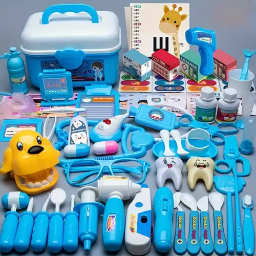 46pcs kids playset pretend kit for children with nurse role play toys stethoscope dental equipment 3 6 ideal for christmas and halloween gifts